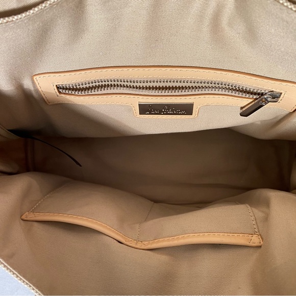 Sam Edelman Sylvia Leather & Jute Cotton Blend Convertible Satchel Tote - Picture 10 of 14